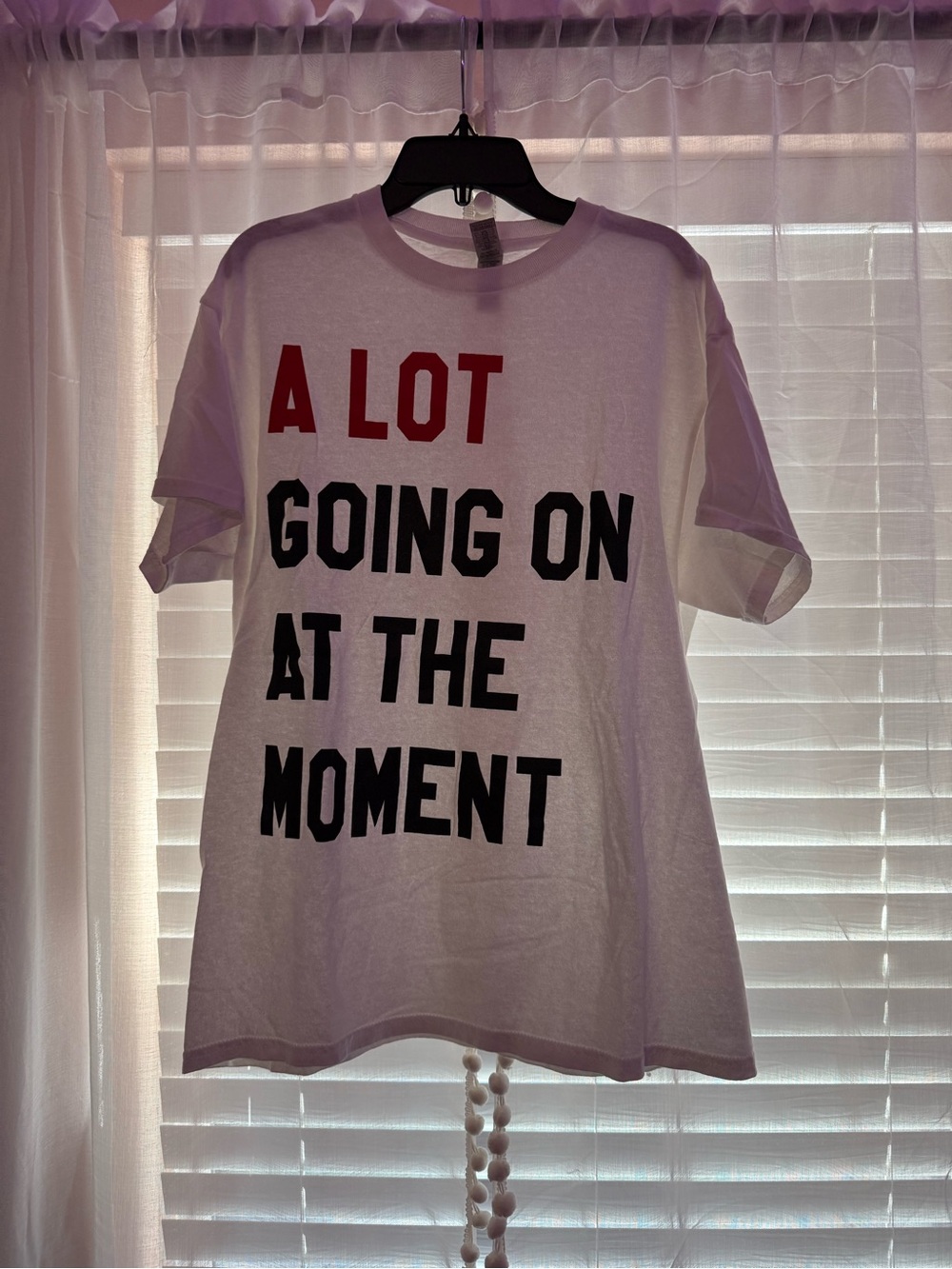 Gildan White Tee with Red & Black Graphic